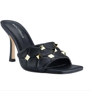 Marc Fisher Dacorin Gold Studded Embellished Slide Heels